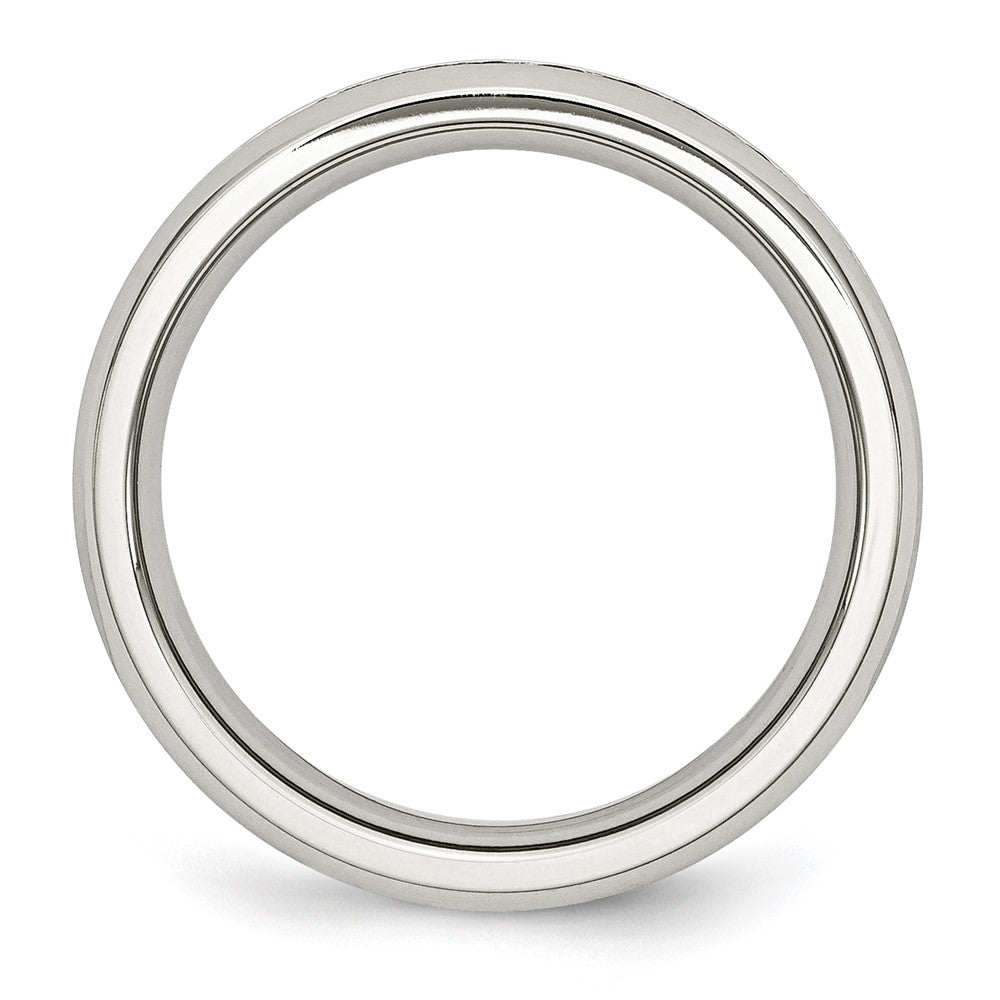 Stainless Steel Polished 4mm November Yellow CZ Ring Size - 9