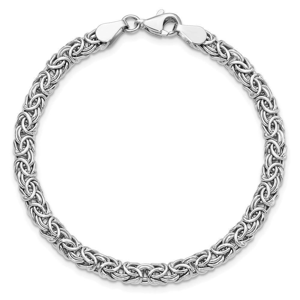 14K White Gold Polished Fancy Link Bracelet 7  inches