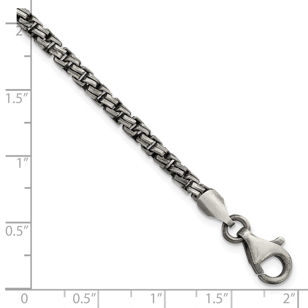 Sterling Silver Antiqued Brushed Bracelet 8 inches