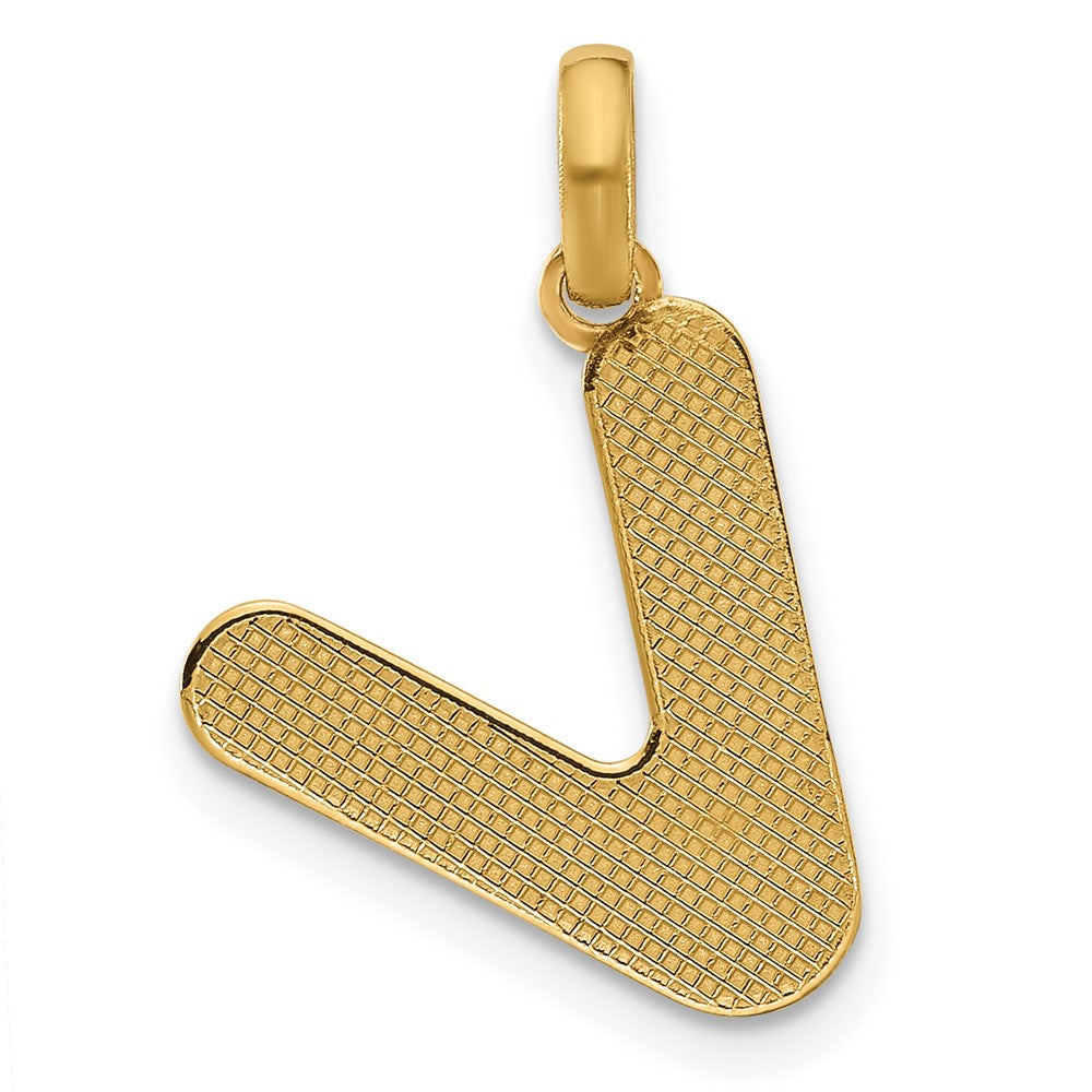 14k Yellow Gold Fancy Letter V