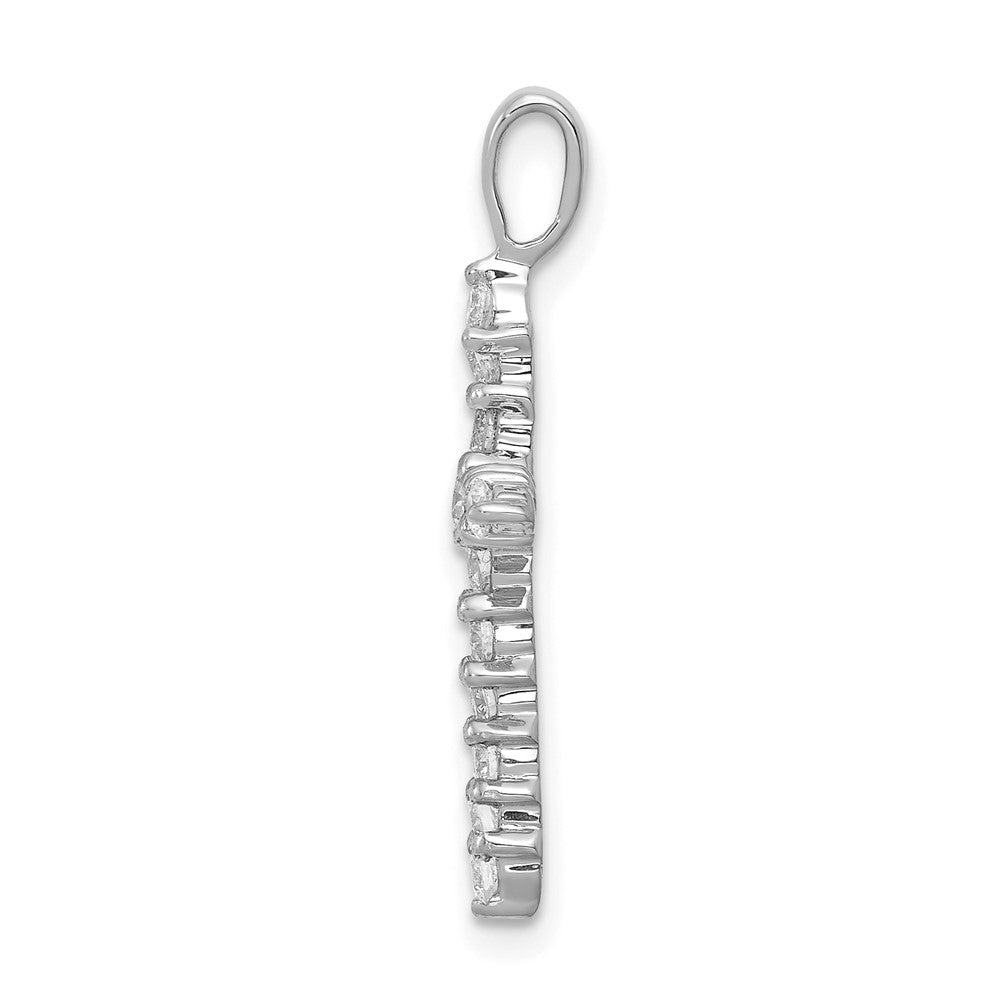 14k White Gold 1/2 carat Lab Grown Diamond VS/SI+ G+ Cross Pendant