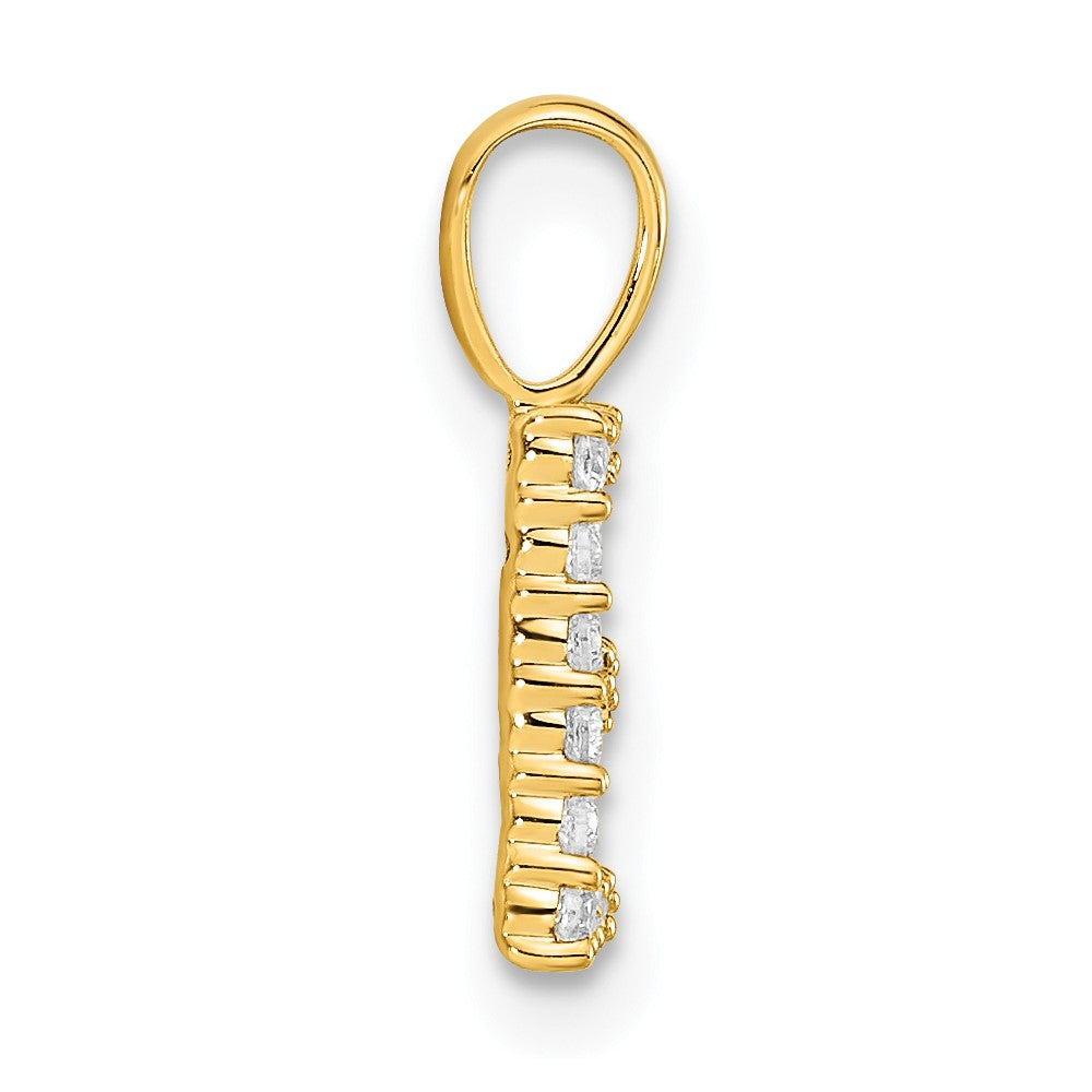 14k 1/8 carat Lab Grown Diamond VS/SI+ G+ Letter E Initial Pendant