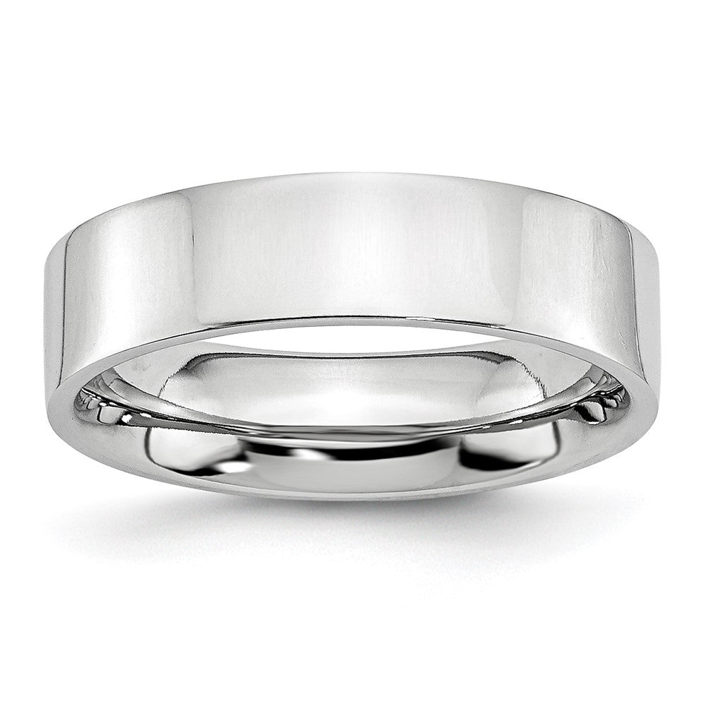 Cobalt Flat Polished 6mm Band Size - 11