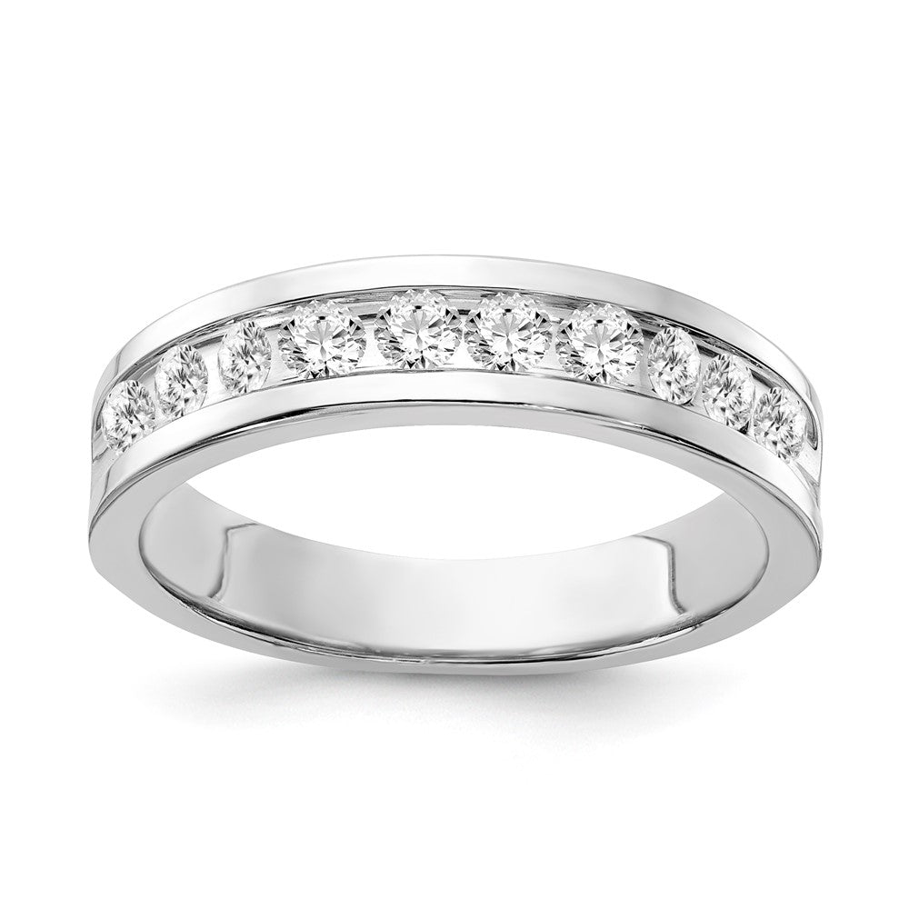 Sterling Silver 10-Stone CZ Channel Band