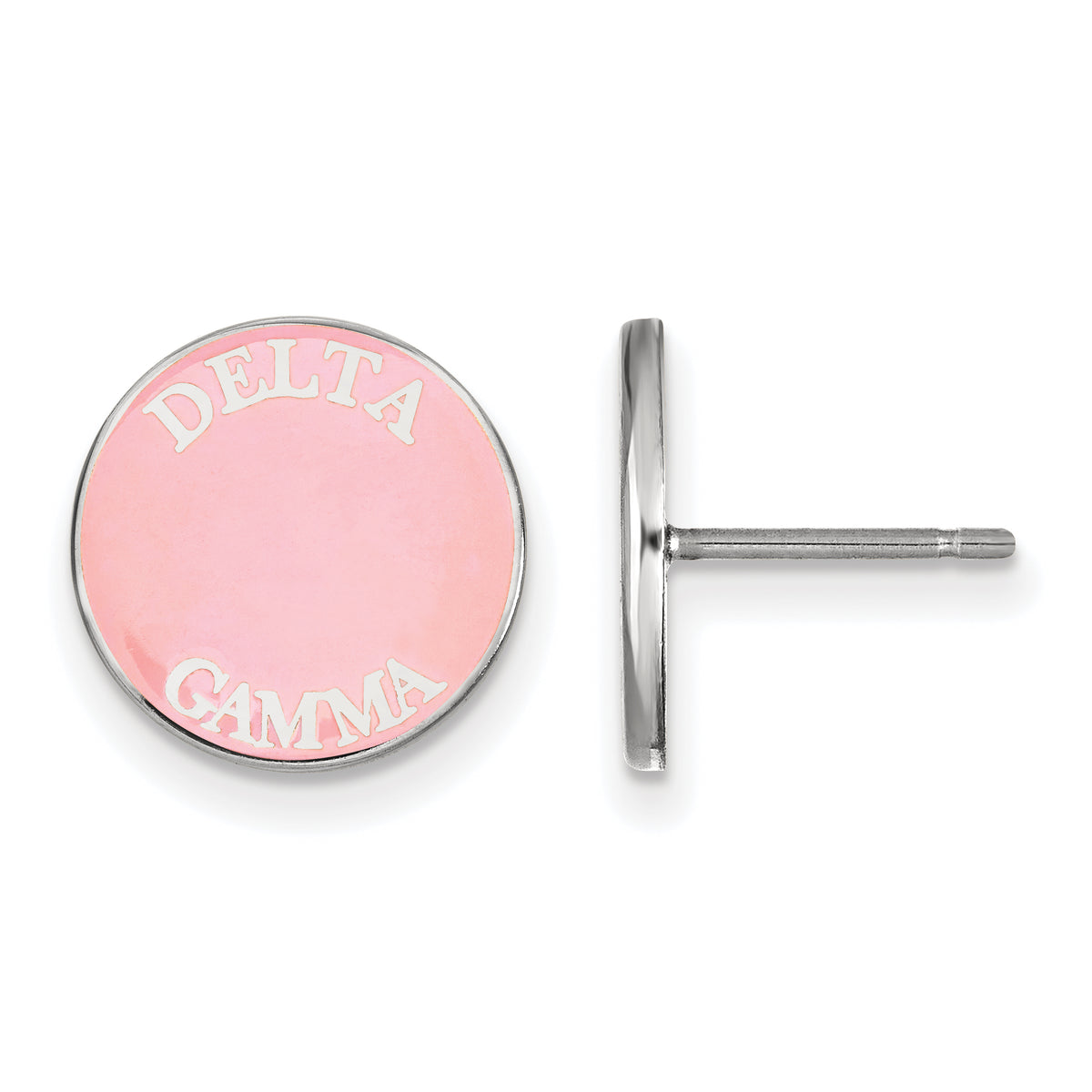 Sterling Silver Official Licensed Greek Sororities Delta Gamma (??) Enameled Post Earrings