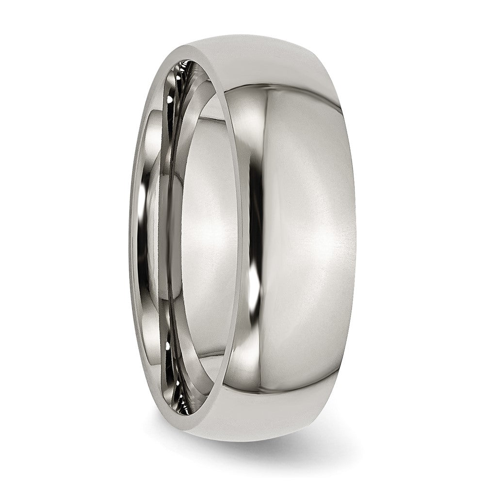 Titanium Polished 7mm Half Round Band Size - 13.5