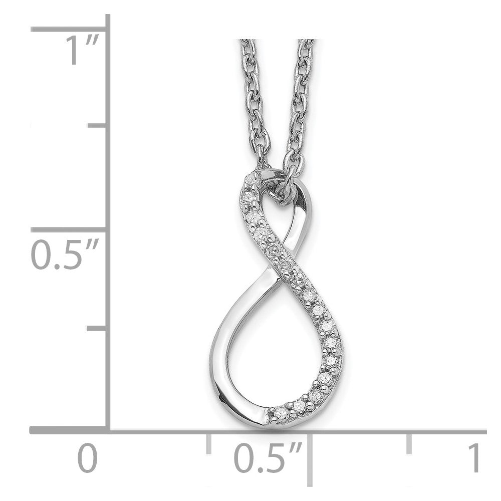 Sterling Silver Rhodium Plated Diamond Accent Infinity Necklace 18 Inches