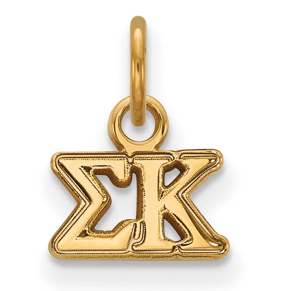 Sterling Silver w/ 14K Yellow Gold-Plated Official Licensed Greek Sororities Sigma Kappa (??) XS Pendant