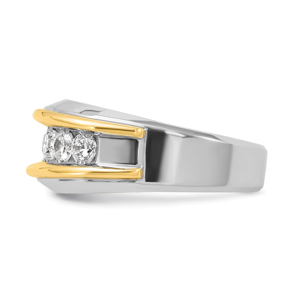 IBGoodman 14k Two-tone 1 1/2 carat Lab Grown Diamond VS/SI+ G+ Complete Men's Ring