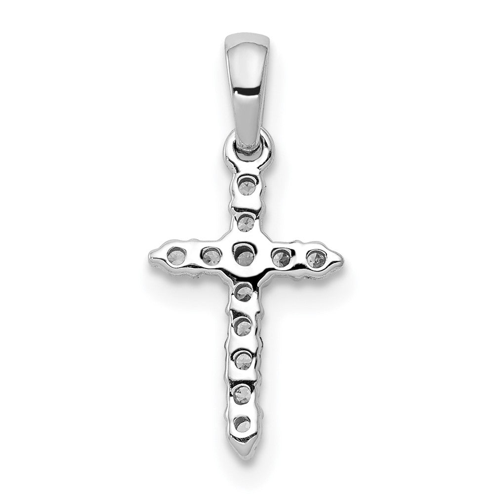 14k White Gold 1/10 carat Lab Grown Diamond VS/SI+ G+ Cross Pendant