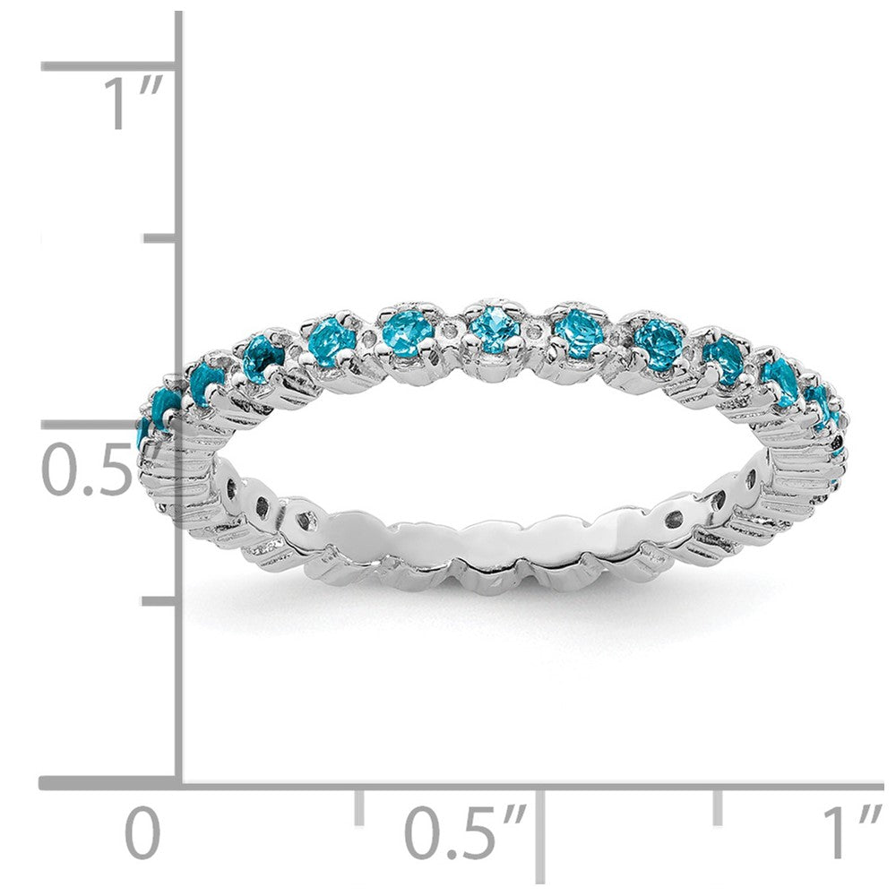 Sterling Silver Stackable Expressions Blue Topaz Ring Size -10