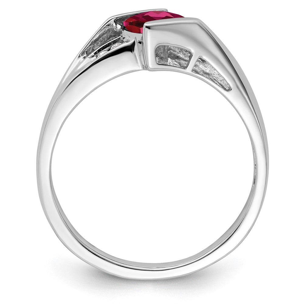 Sterling Silver CR Ruby & Diamond Ring