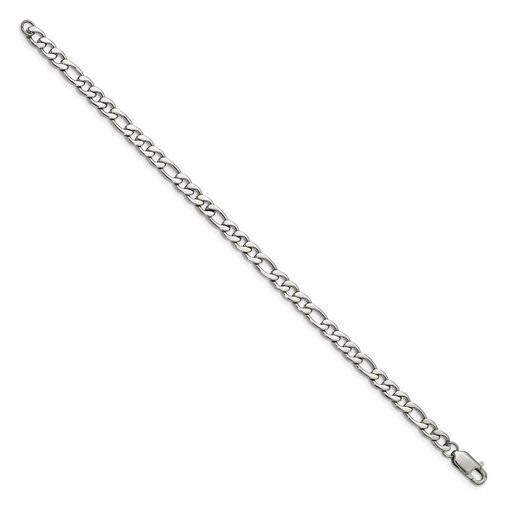Stainless Steel Polished 9in Figaro Bracelet 9 inches