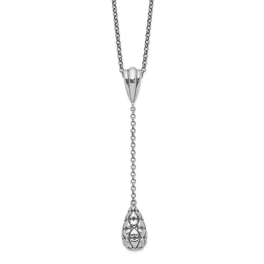 Sterling Silver Hearts Dangle Necklace w/2in ext.