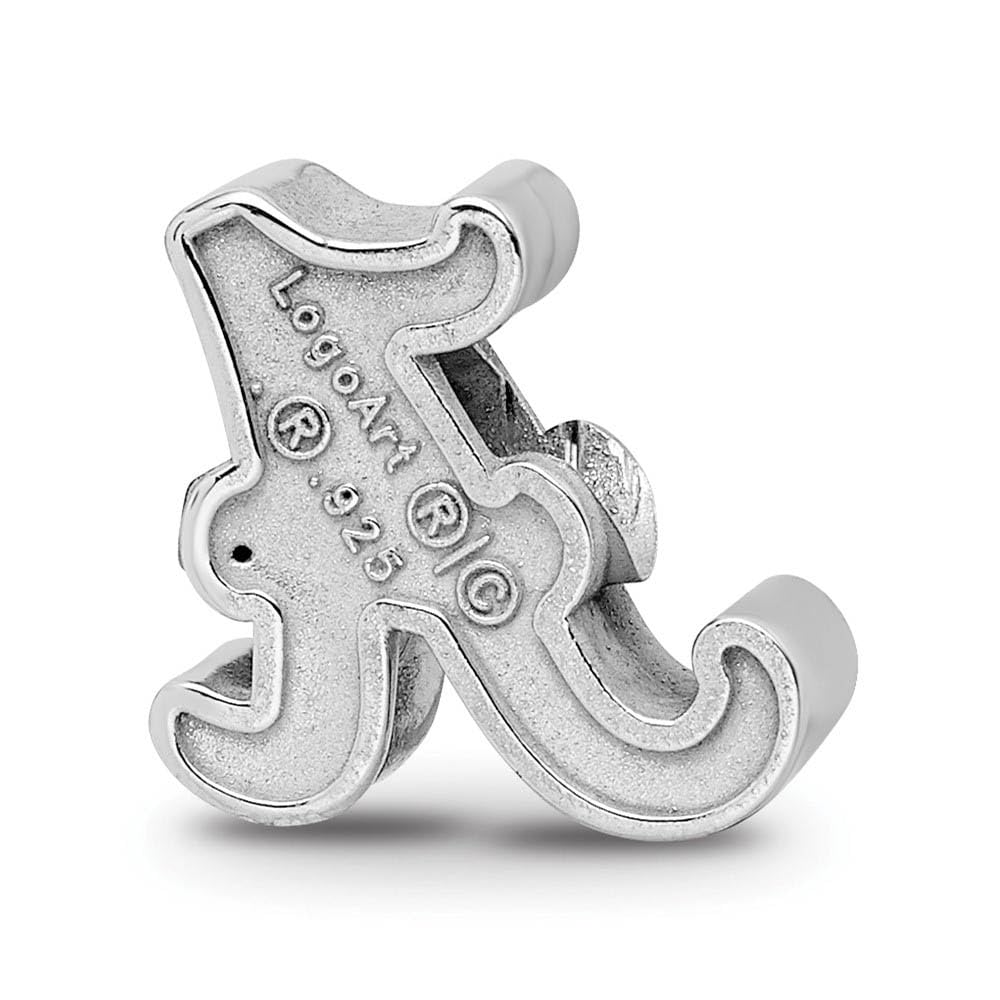 Sterling Silver The U of Alabama Script A Enamel Bead Charm