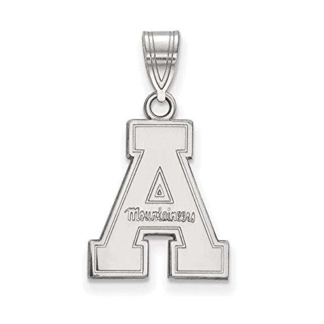 LogoArt Sterling Silver Appalachian State University Medium Pendant Necklace