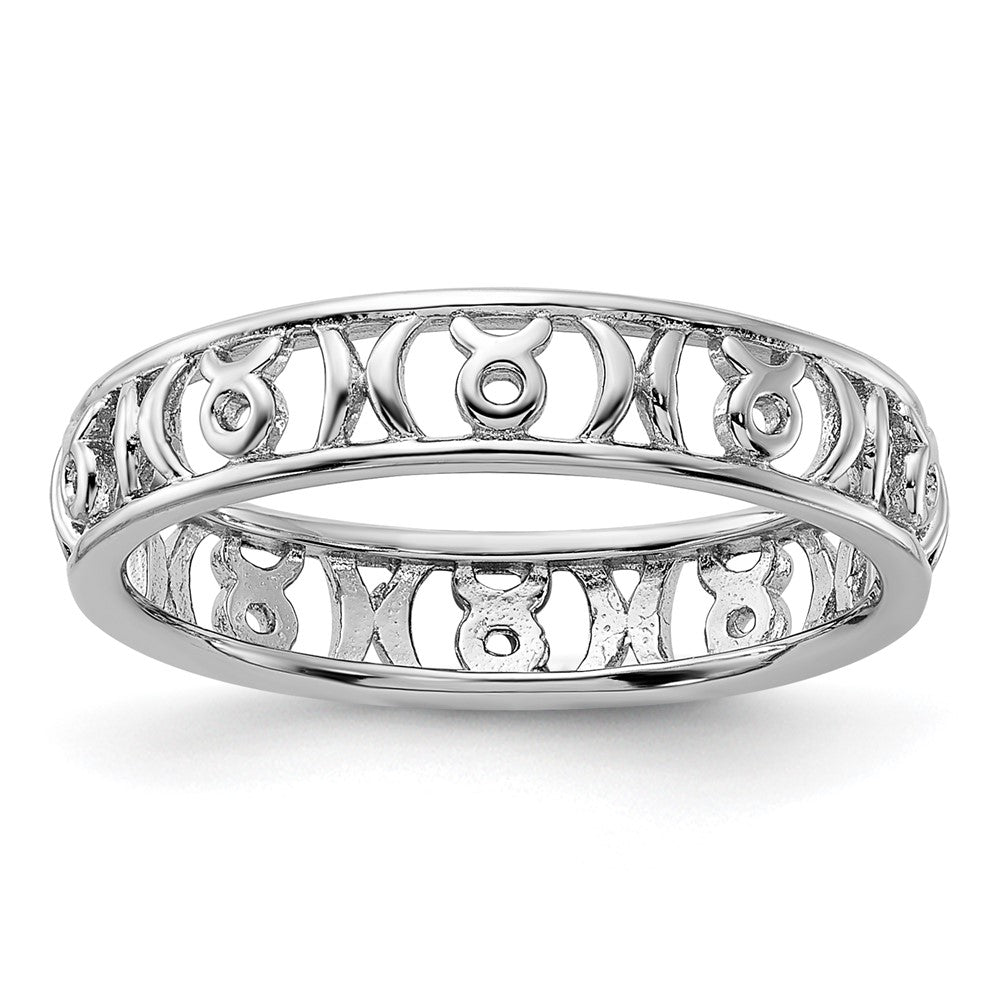 Sterling Silver Stackable Expressions Taurus Zodiac Ring Size -10