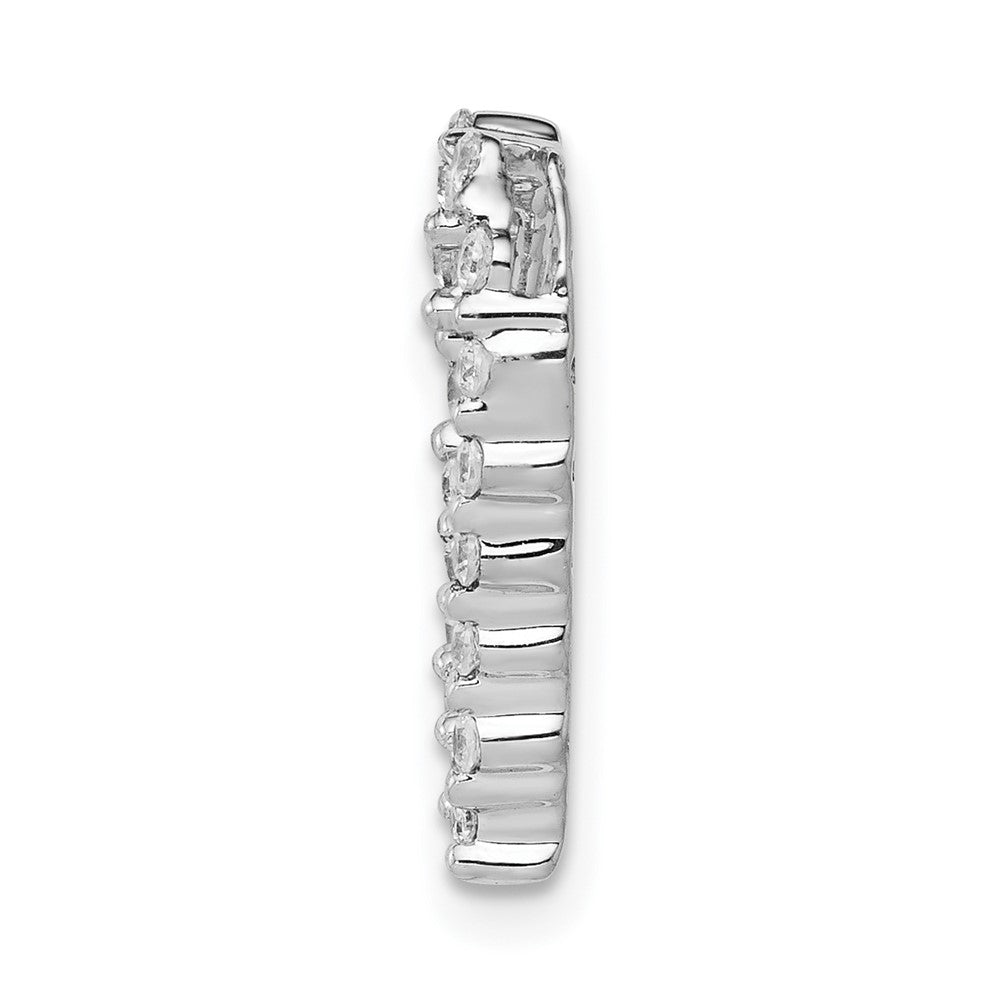 14k White Gold 1/5 carat Lab Grown Diamond VS/SI+ G+ Heart Chain Slide Pendant