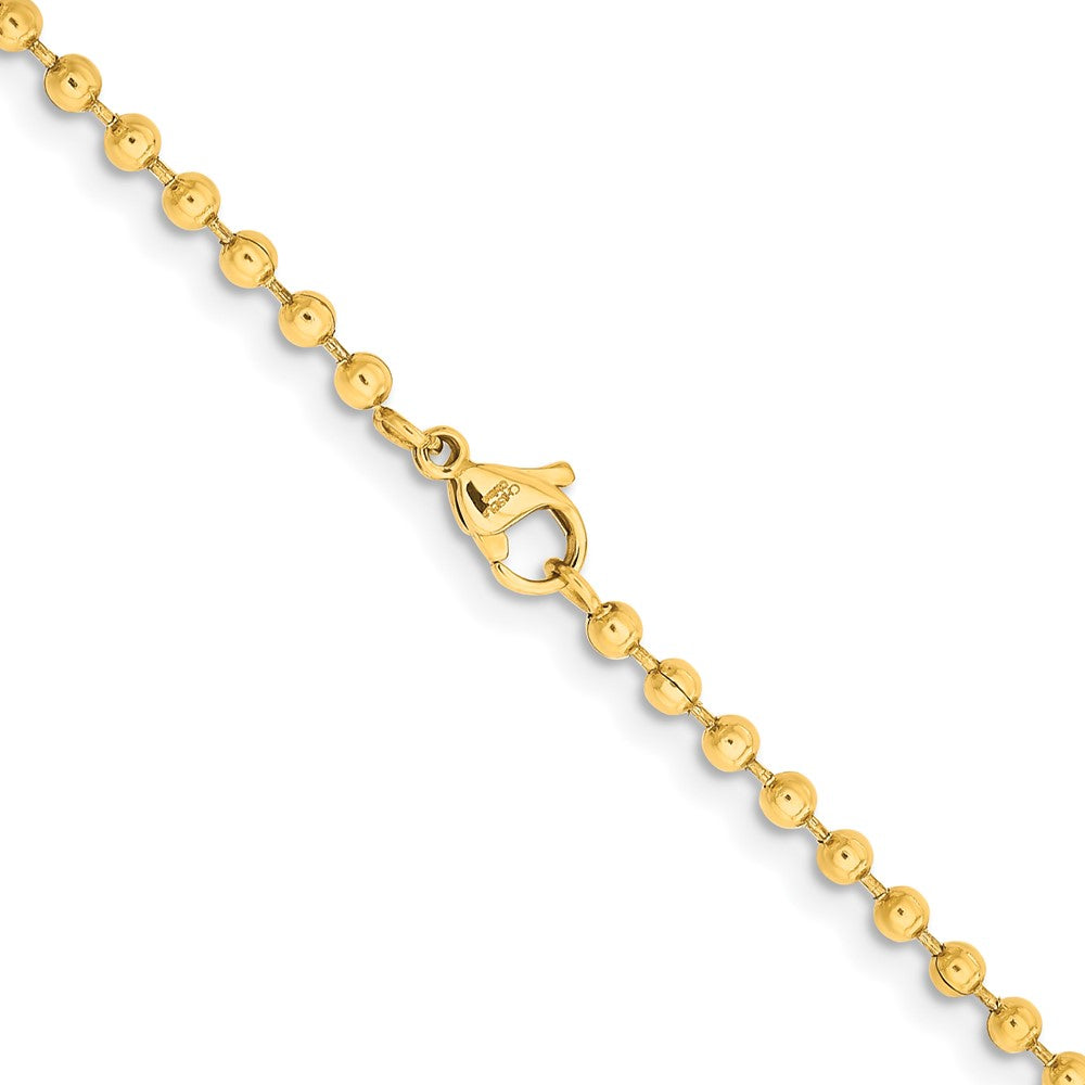 Stainless Steel Polished Yellow IP-plated 3mm 20in Ball Chain