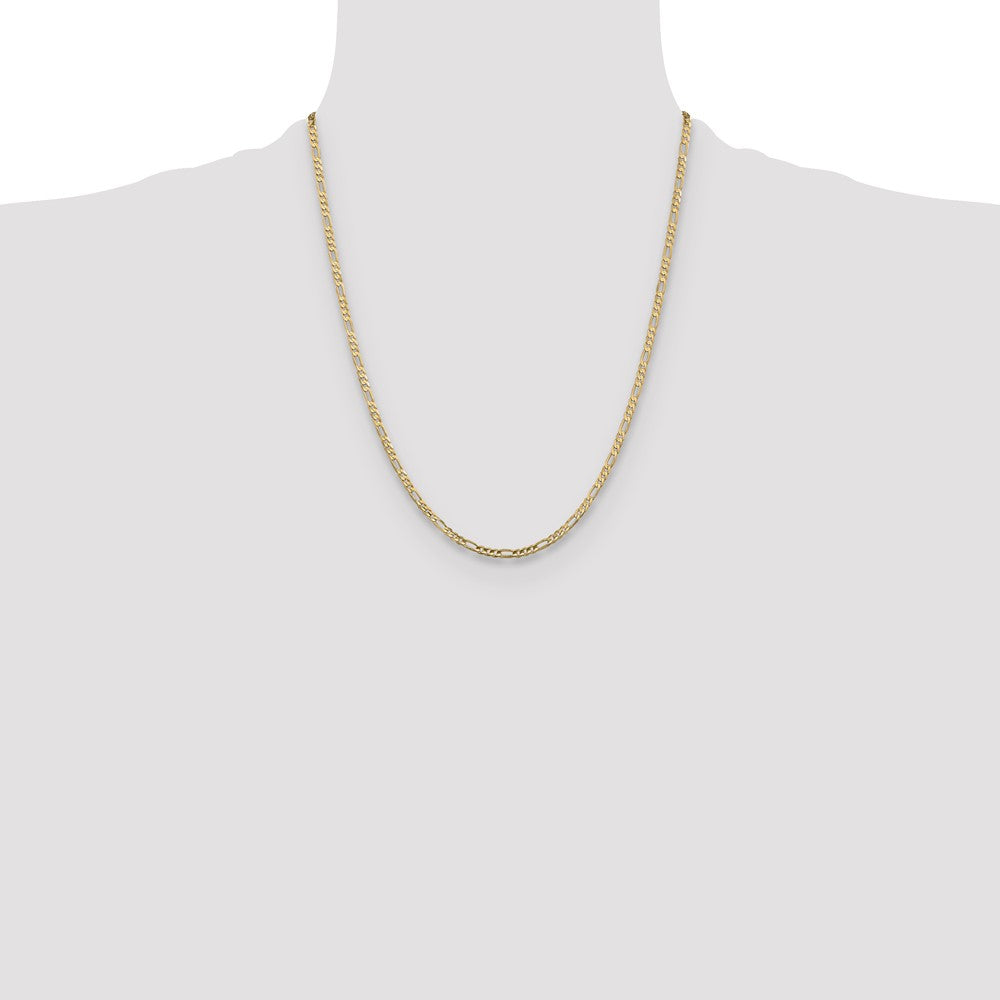 10k 3mm Concave Figaro Chain