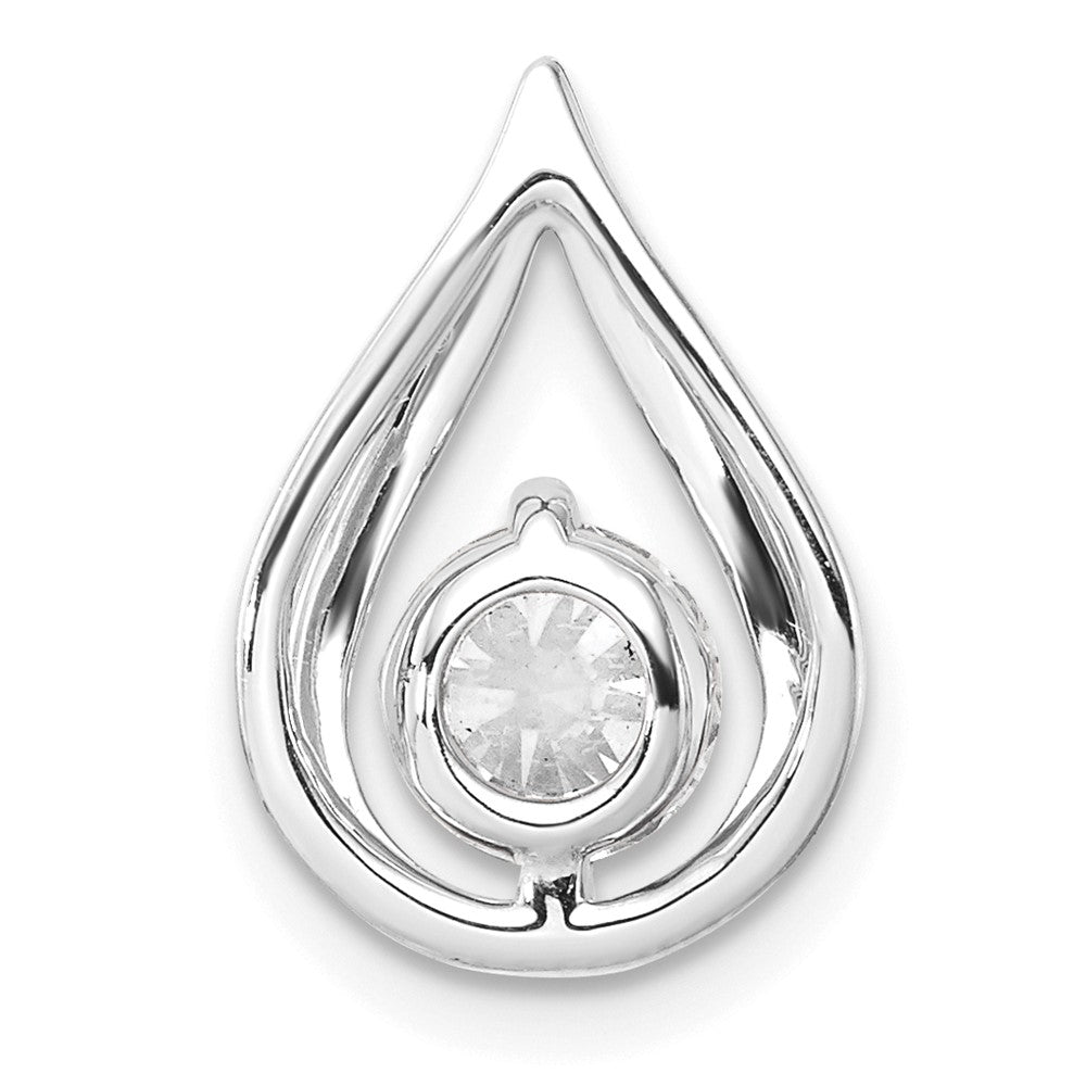 14k White Gold 3/4 carat Lab Grown Diamond VS/SI+ G+ Teardrop Chain Slide Pendant