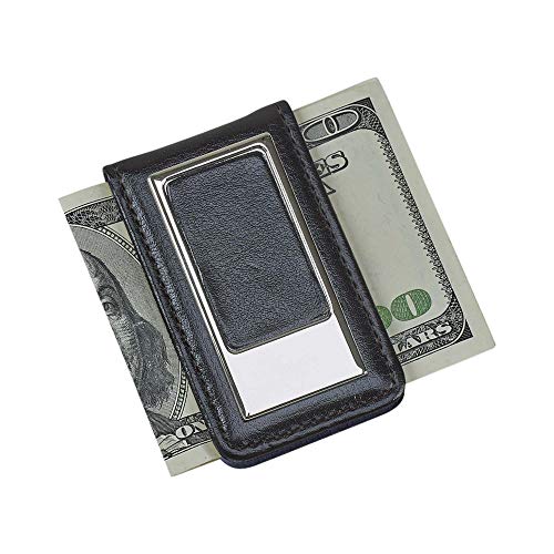 Creative Gifts International 002565 3 in. Leatherette Money Clip - Black