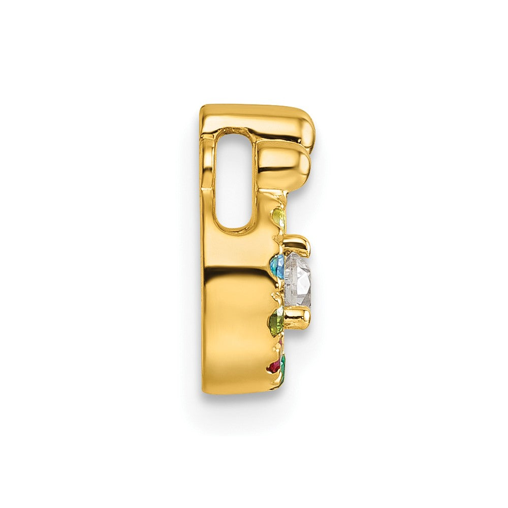 14k 7 Birthstone and Dia Mother/Child Chain Slide Semi-mount
