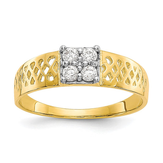 10k CZ Baby Ring Size 1