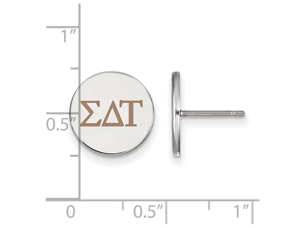 Sterling Silver Official Licensed Greek Sororities Sigma Delta Tau Enameled Post Earrings