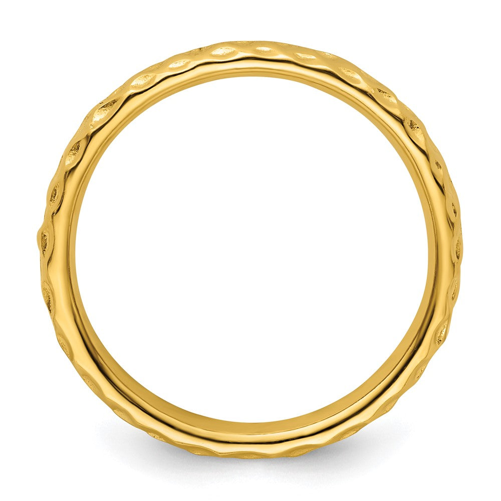Sterling Silver Stackable Expressions Gold-plated Ring Size -7