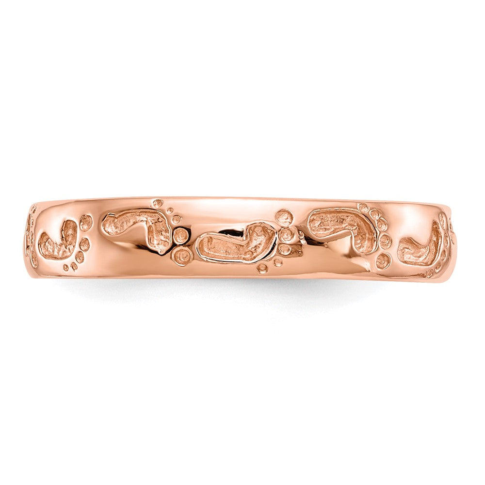 14k Rose Gold Footprints Ring size 7