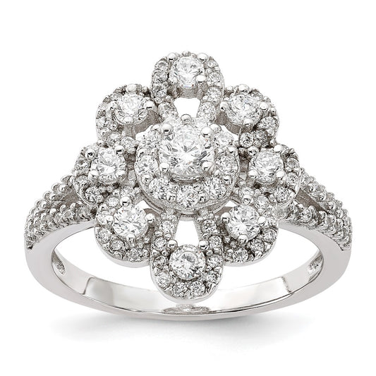 Cheryl M Sterling Silver CZ Fancy Ring
