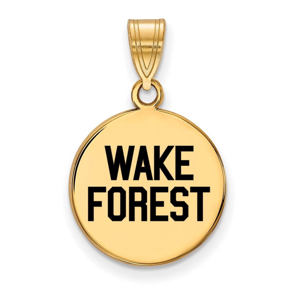 Logoart Sterling Silver Gp Wake Forest U Medium Enamel Disc Pendant