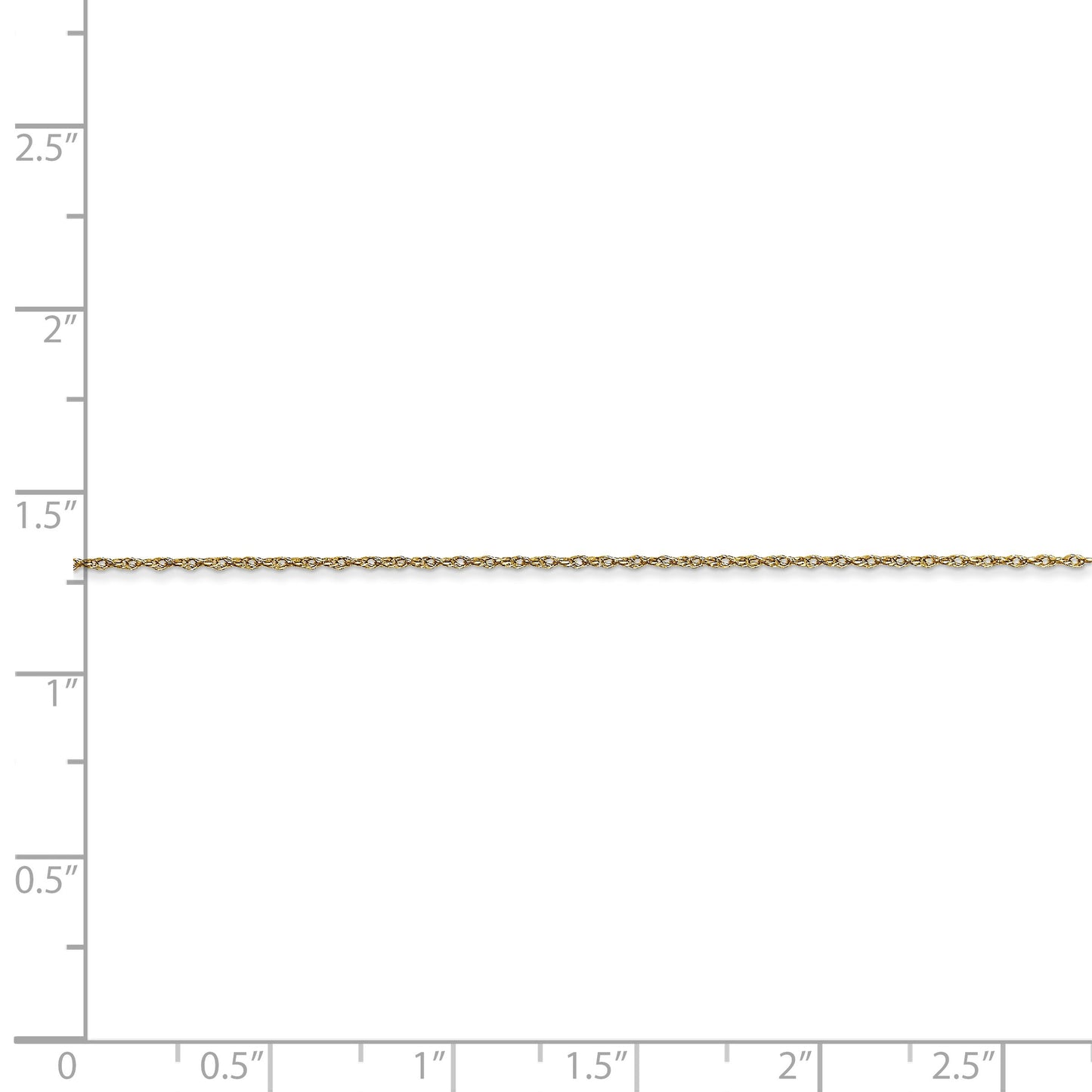 10k .5mm Carded Cable Rope Chain