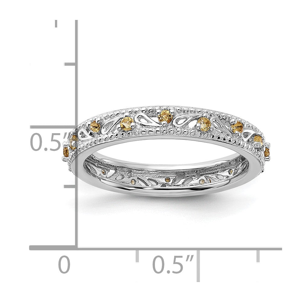 Sterling Silver Stackable Expressions Citrine Ring