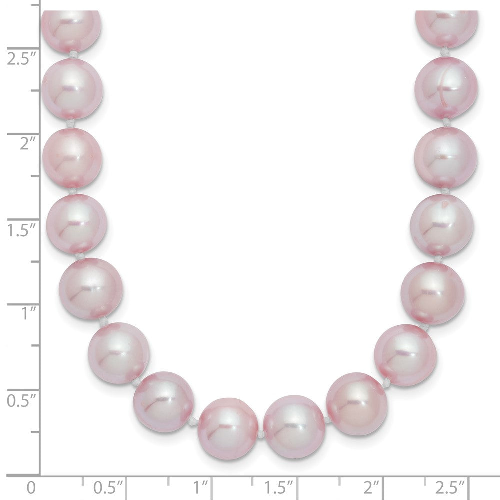 Sterling Silver Rhodium-plated 9-10mm Purple Near-Round Freshwater Cultured Pearl 20 inch Necklace 20 Inches