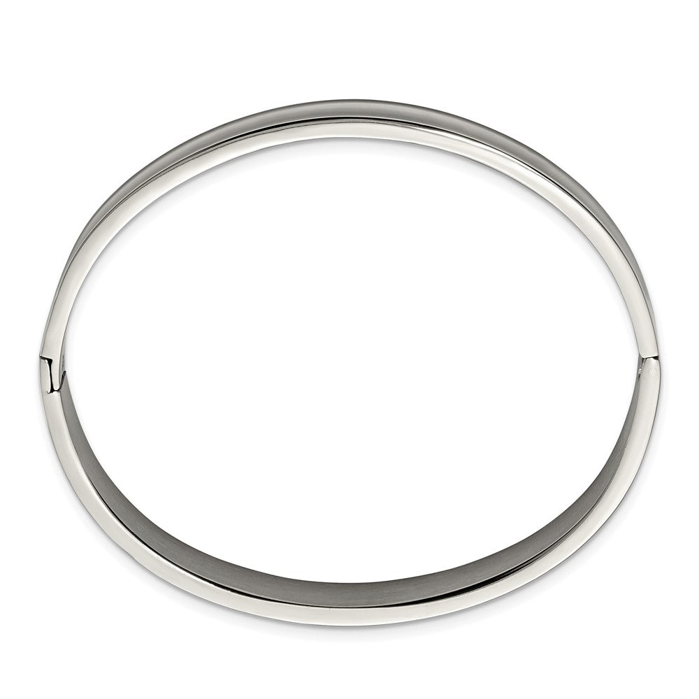 Titanium Polished 8mm Hinged Bangle 7 inches