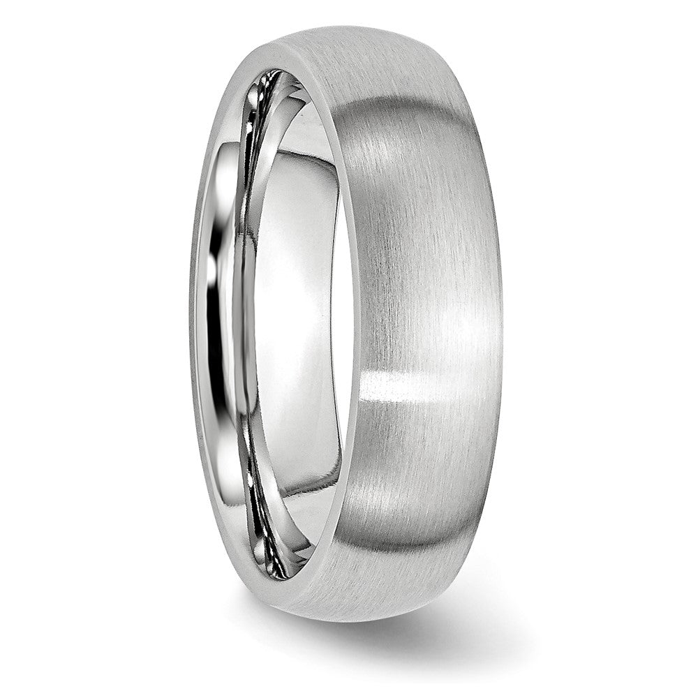 Cobalt Satin 6mm Half Round Band Size - 7.5