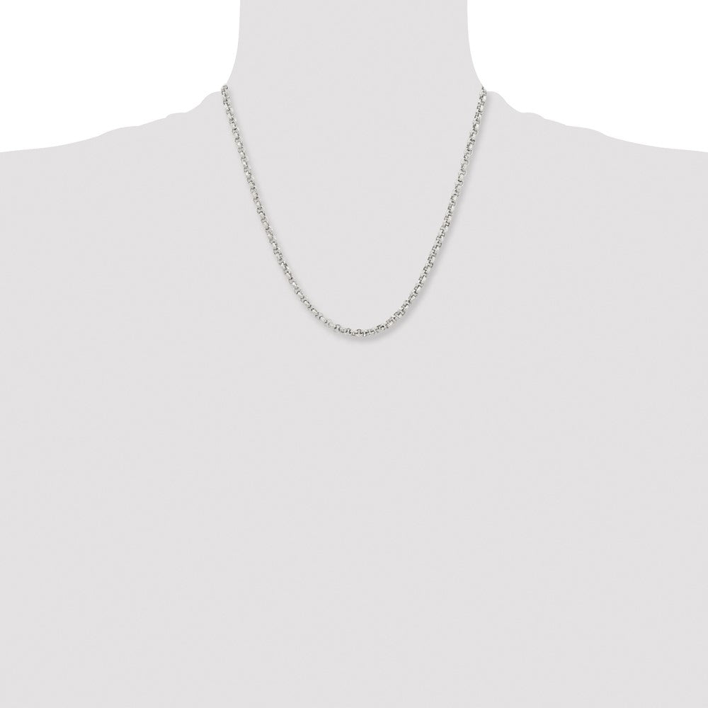 Stainless Steel Polished and Textured Fancy Rolo 20in Chain