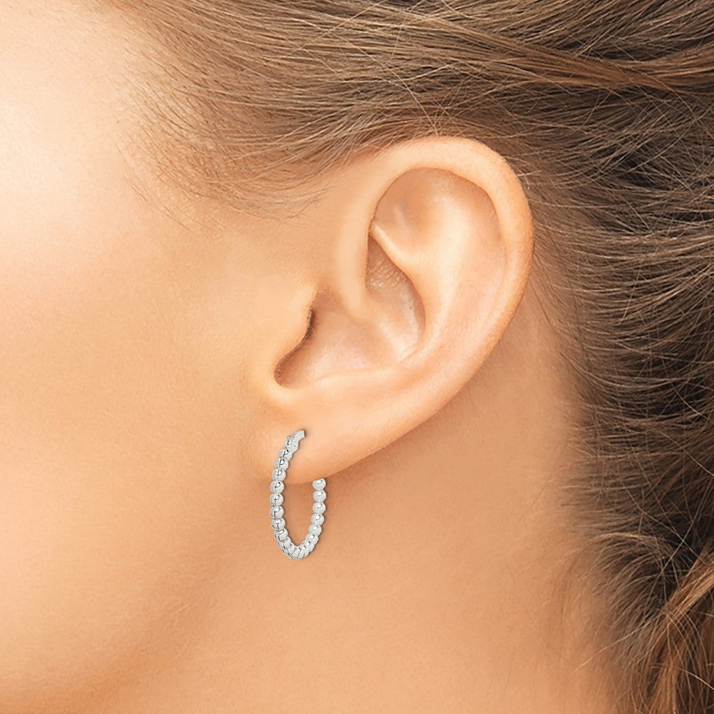 Sterling Silver Rhodium-plated Polished CZ Threader Earrings