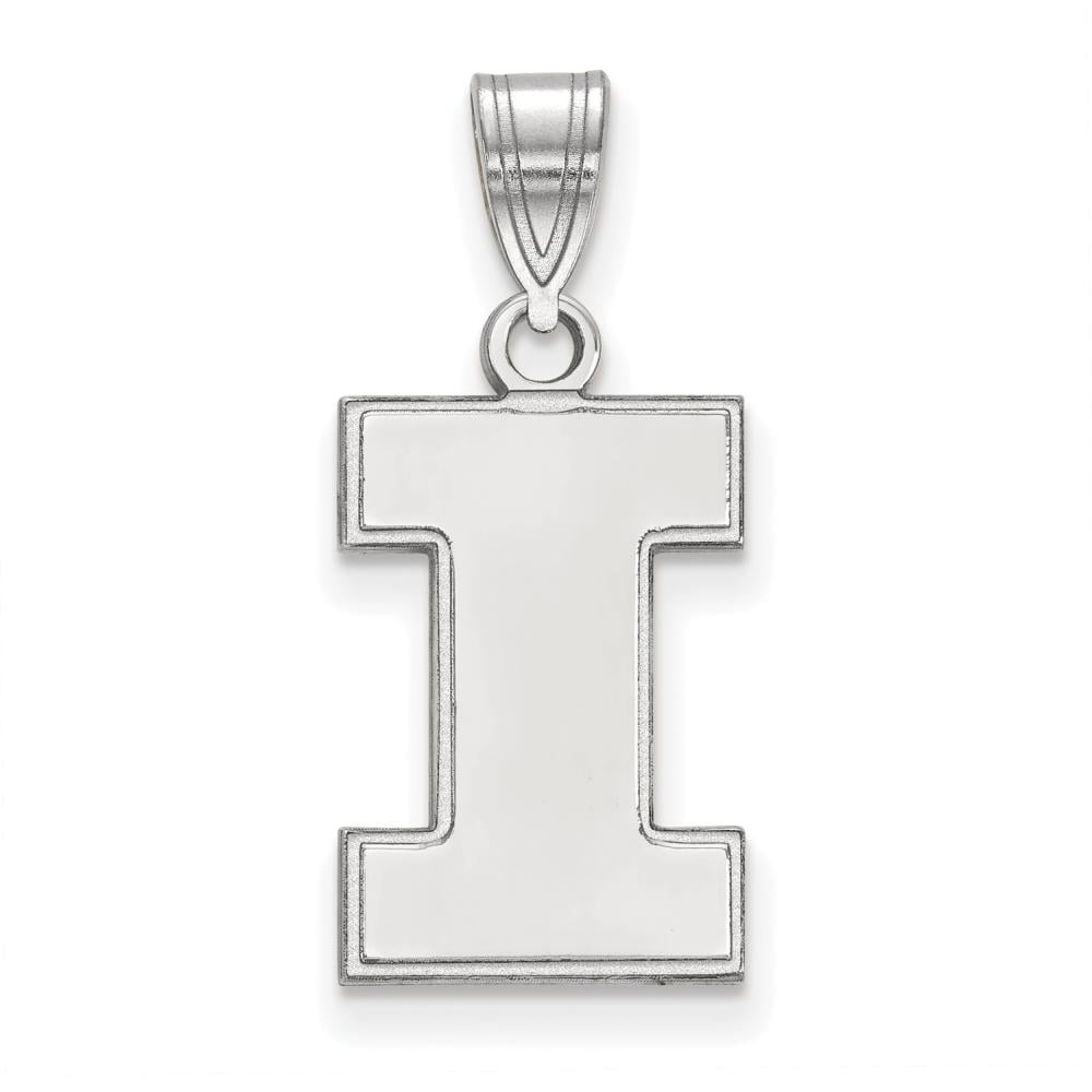 Sterling Silver Rhodium-plated LogoArt University of Illinois Letter I Medium Pendant QSS003UIL