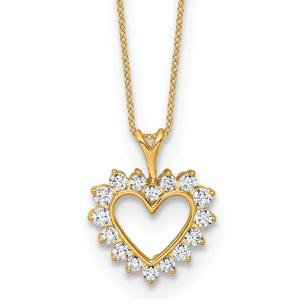 14k 1/2 carat Lab Grown Diamond VS/SI+ G+ 18 inch Heart Pendant Necklace