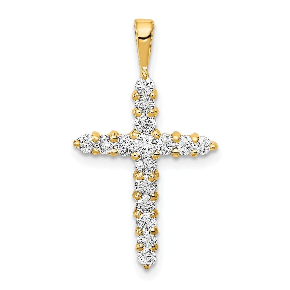 14k 1/2 carat Lab Grown Diamond VS/SI+ G+ Cross Pendant