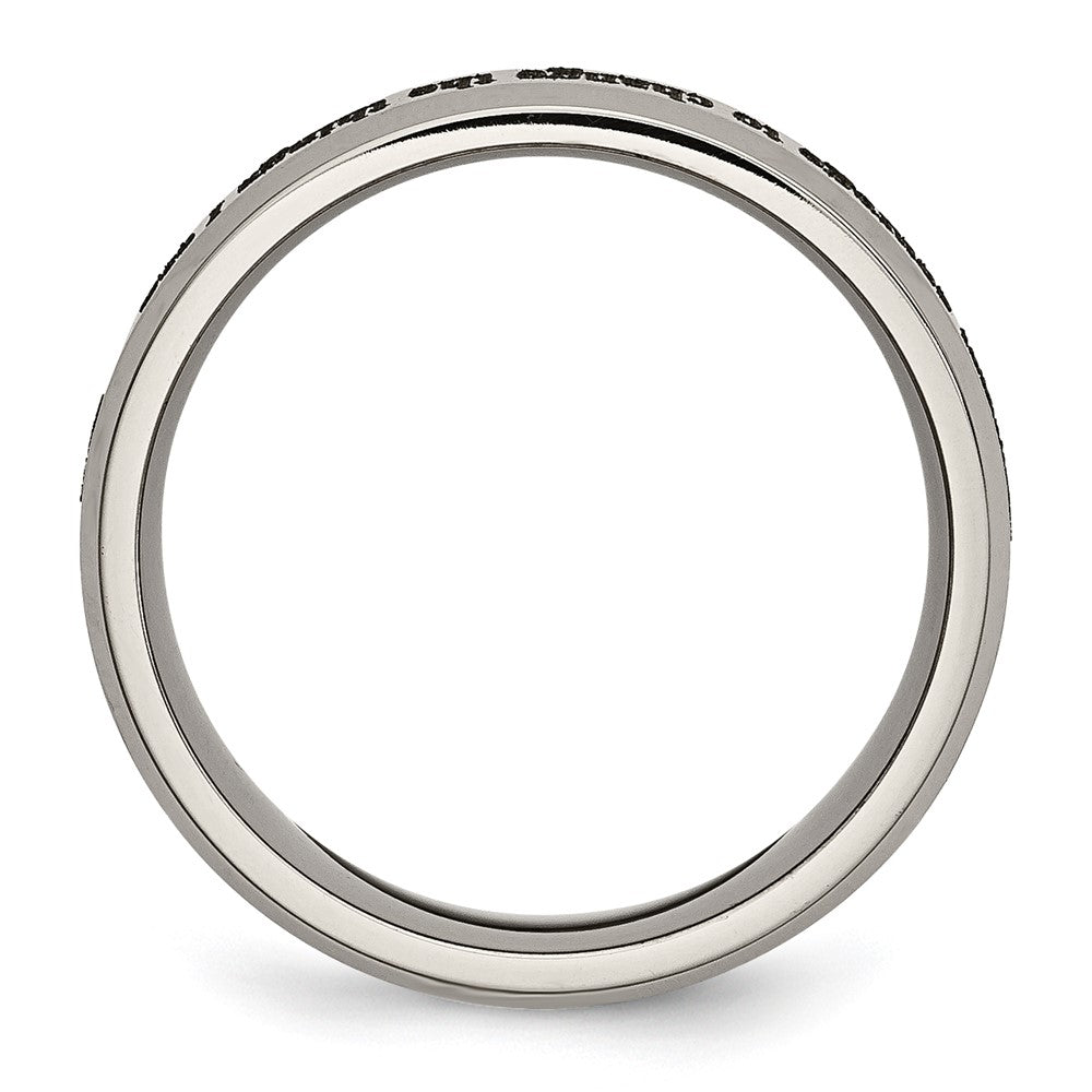 Titanium Brushed & Polished Serenity Laser Design 8mm Beveled Band Size - 12