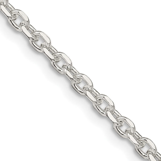 Sterling Silver 2.75mm Diamond-cut Forzantina Cable Chain 22 Inches