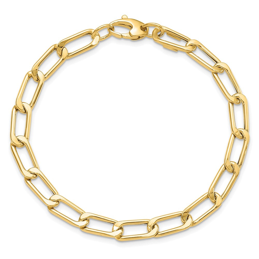 14K Polished Hollow Fancy Link Bracelet 7.5  inches