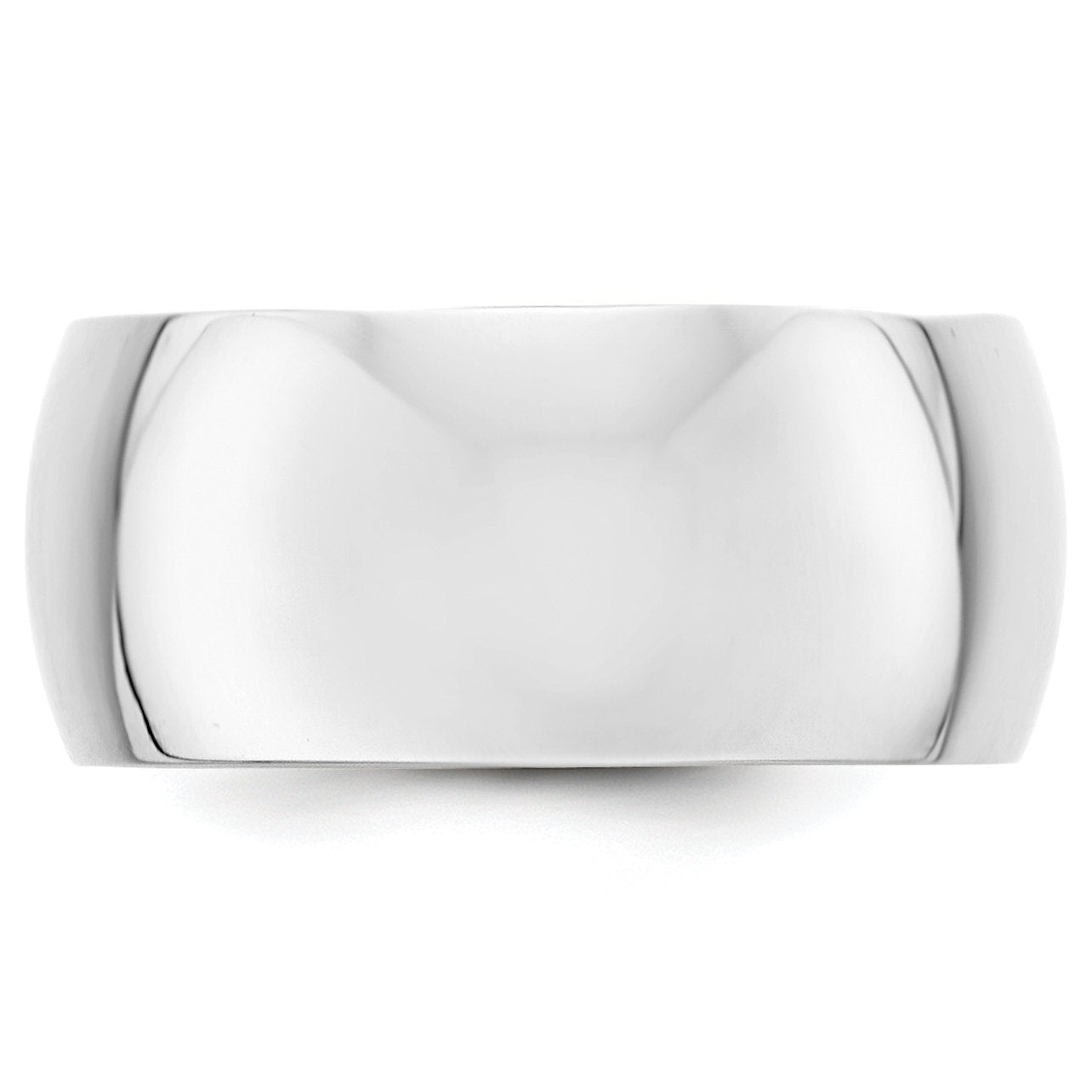 10k White Gold 10mm Half Round Wedding Band Size 12