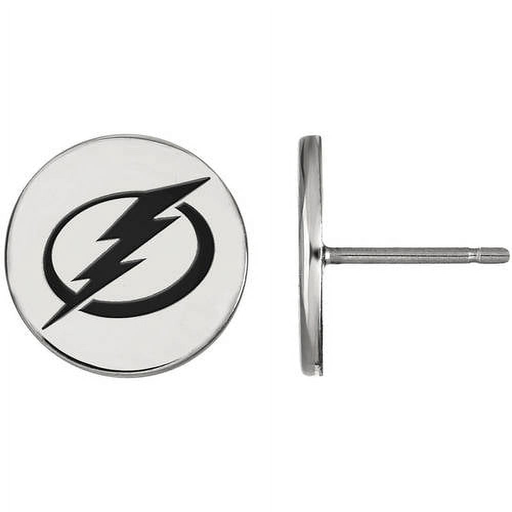NHL Tampa Bay Lightning Sterling Silver Small Enamel Disc Earrings