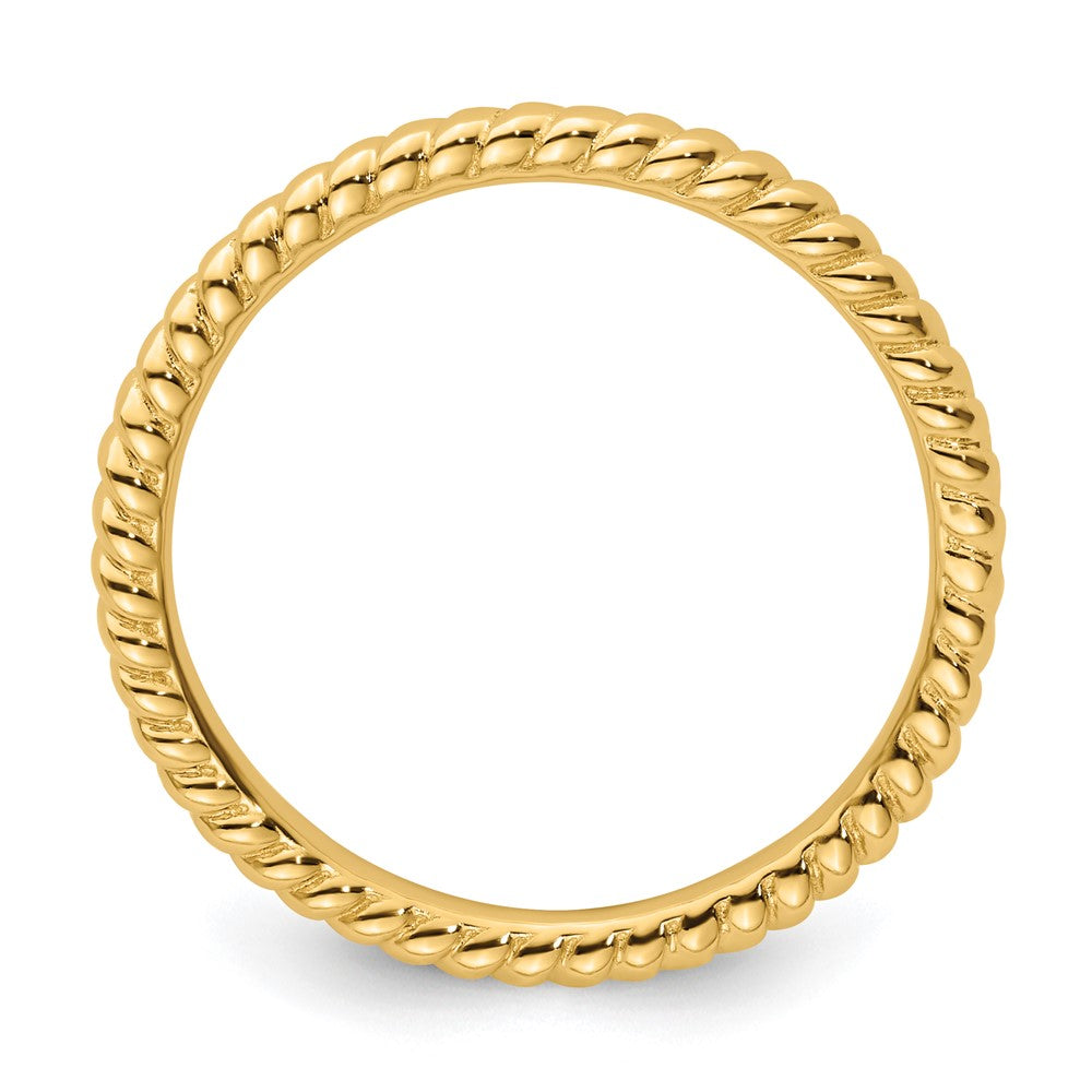 Sterling Silver Stackable Expressions Gold-plated Twisted Ring Size -9
