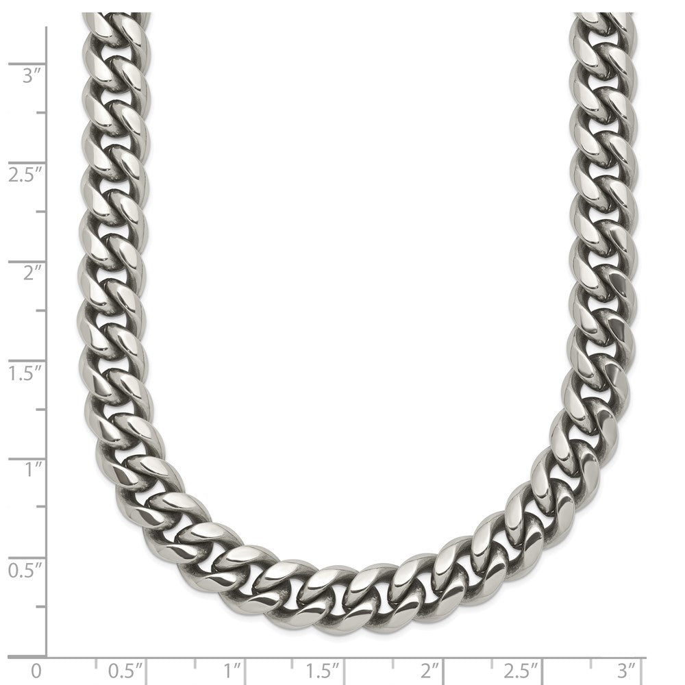 Stainless Steel Polished 8mm 24in Curb Link Necklace